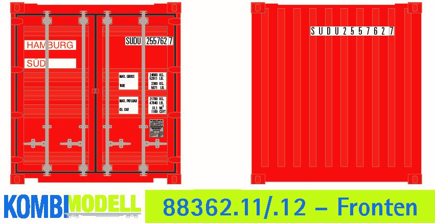 Container20´FlatPanel HAMBURG -SÜD, Behälternummer: SUDU 254815