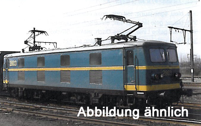 SNCB Ellok2802 EpIV/V AC blau, doppelte Strinlampen, gelbe Linie, großes B-Logo