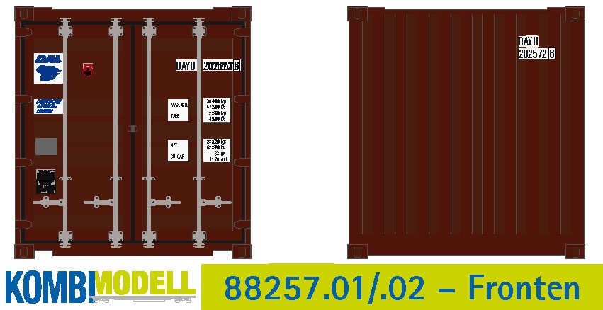 Container 20´Flat Panel DAL Behälternummer: DAYU 202572