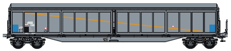 SNCF ged.Güterwg.Hablis EpIV graublau, gelber Streifen