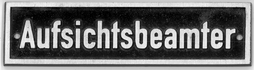 Schild Aluguss Aufsichts- beamter, 16 x 4 cm