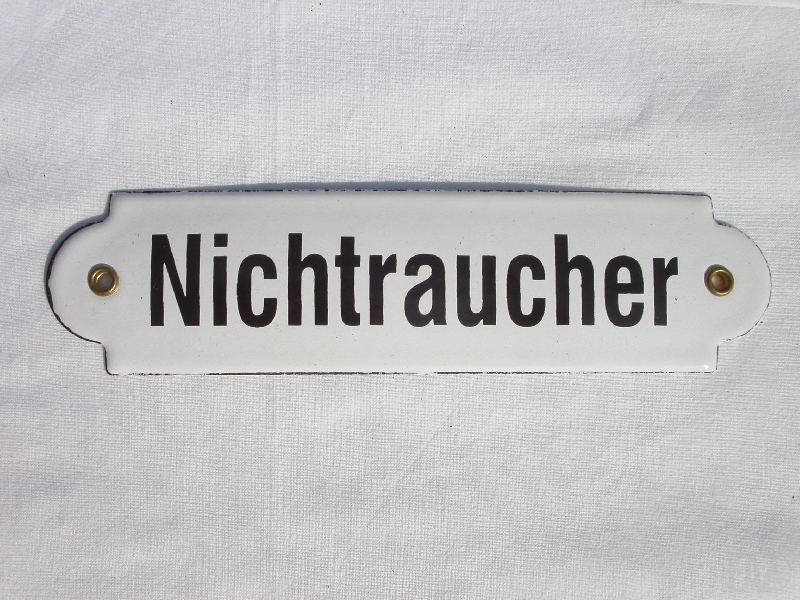 "Nichtraucher" Emaille-Blechschild, 20x5cm