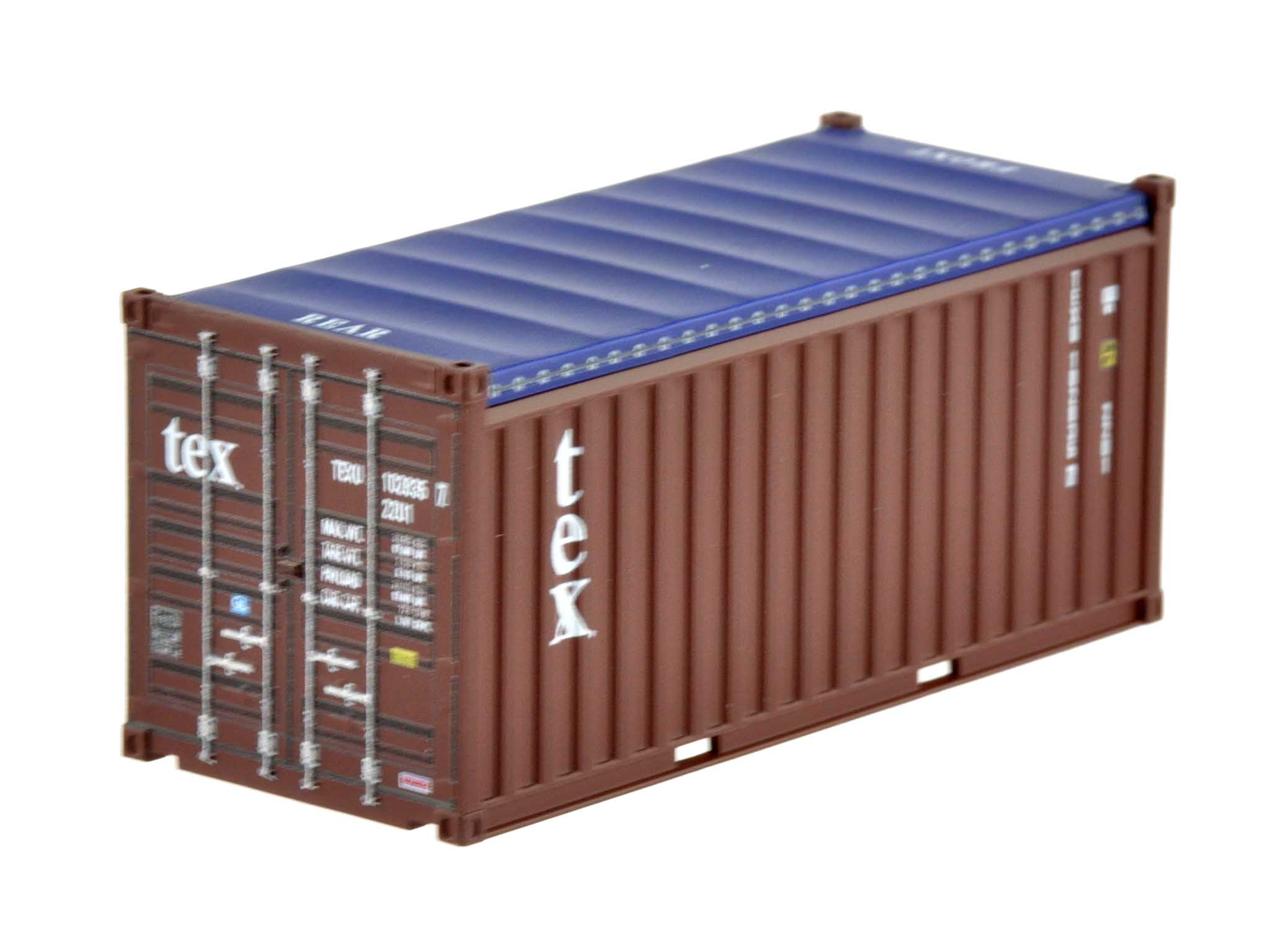 1:87 20´OT Container TEX (Textainer), Ct20´ Open-Top (22U1) mit Planendach, Behä