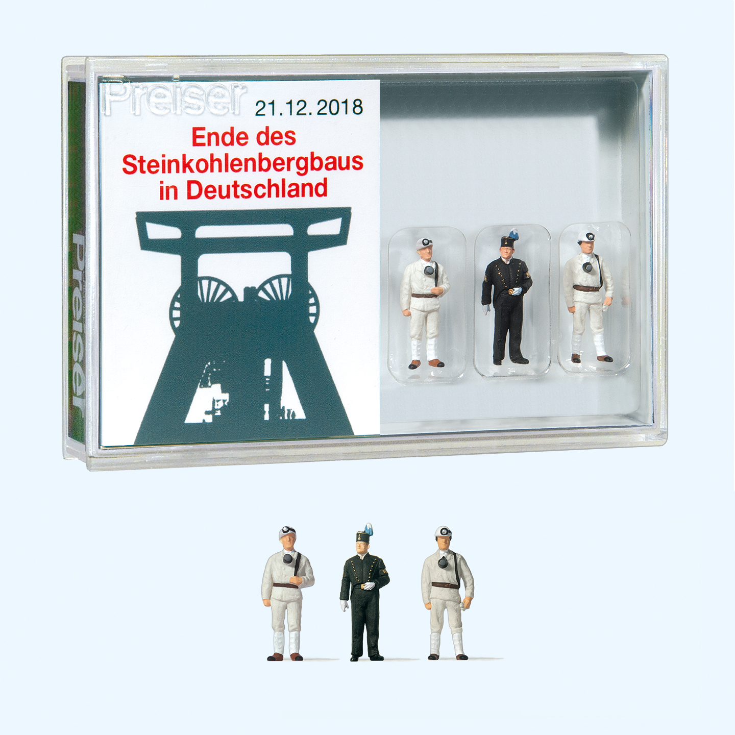 "Ende des Steinkohlebergbaus" Set mit 3 Figuren.