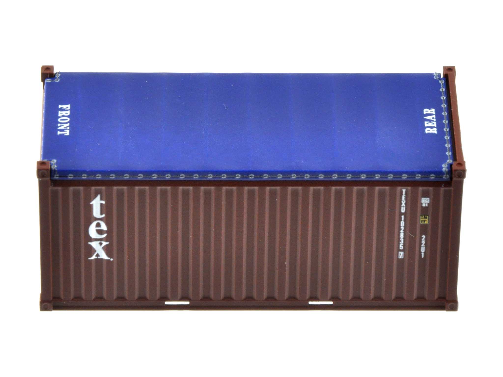 1:87 20´OT Container TEX (Textainer), Ct20´ Open-Top (22U1) mit Planendach, Behä