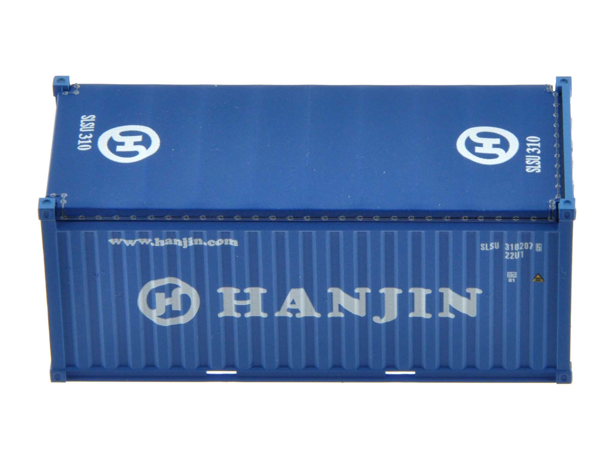 1:87 20´OT Container HANJIN Ct20´ Open-Top (22U1) mit Planendach, Behälternummer: SLSU 310207