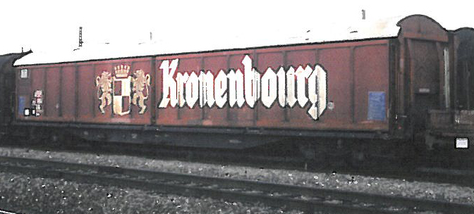 SNCF ged.Güterwg.Hbis EpIV/V rot/weißes Dach, Kronenbourg Logo