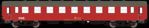 DSB Bgc 2.Kl Liegewagen Ep4 rot, Betr.-Nr.: 50 86 59-44 001-2, großes DSB-Logo w