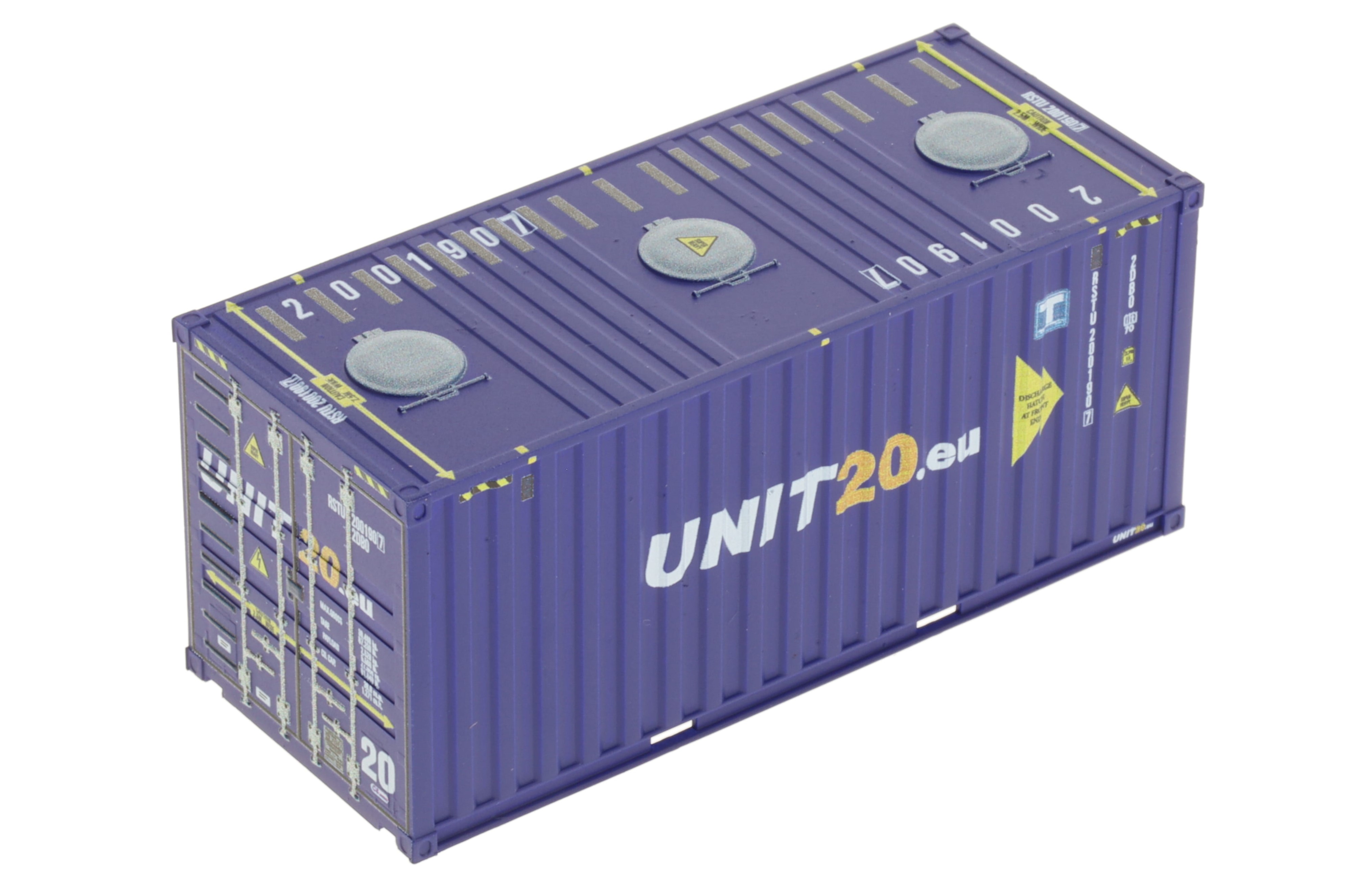 1:87 20´Bulk-Container UNIT20 blau, Behälternummer: RSTU 200190