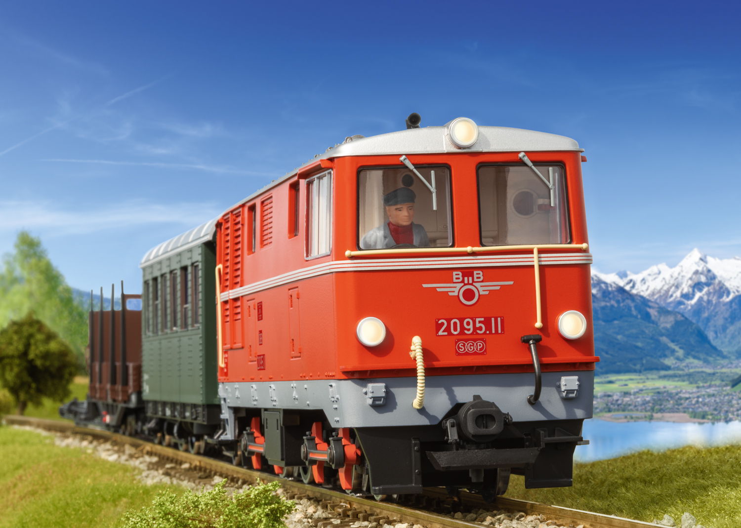 ÖBB Diesellok Rh 2095 Ep.4 Diesellokomotive, rot-orange, Betr.-Nr. 2095.11