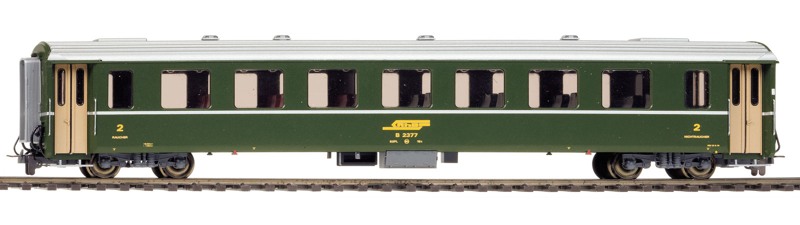 RhB B2442 EWII 2.Kl. grün Ep4 Personenwagen für Albula-Schnellzug