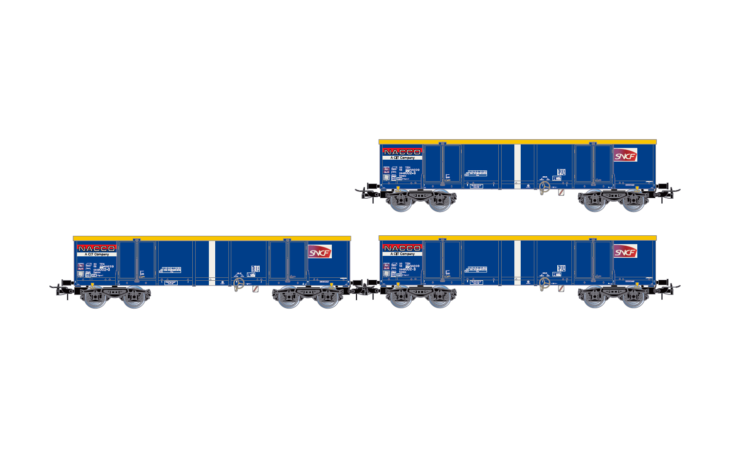 SNCF offene Güterwagenset 3tlg. NACCO Ep.VI