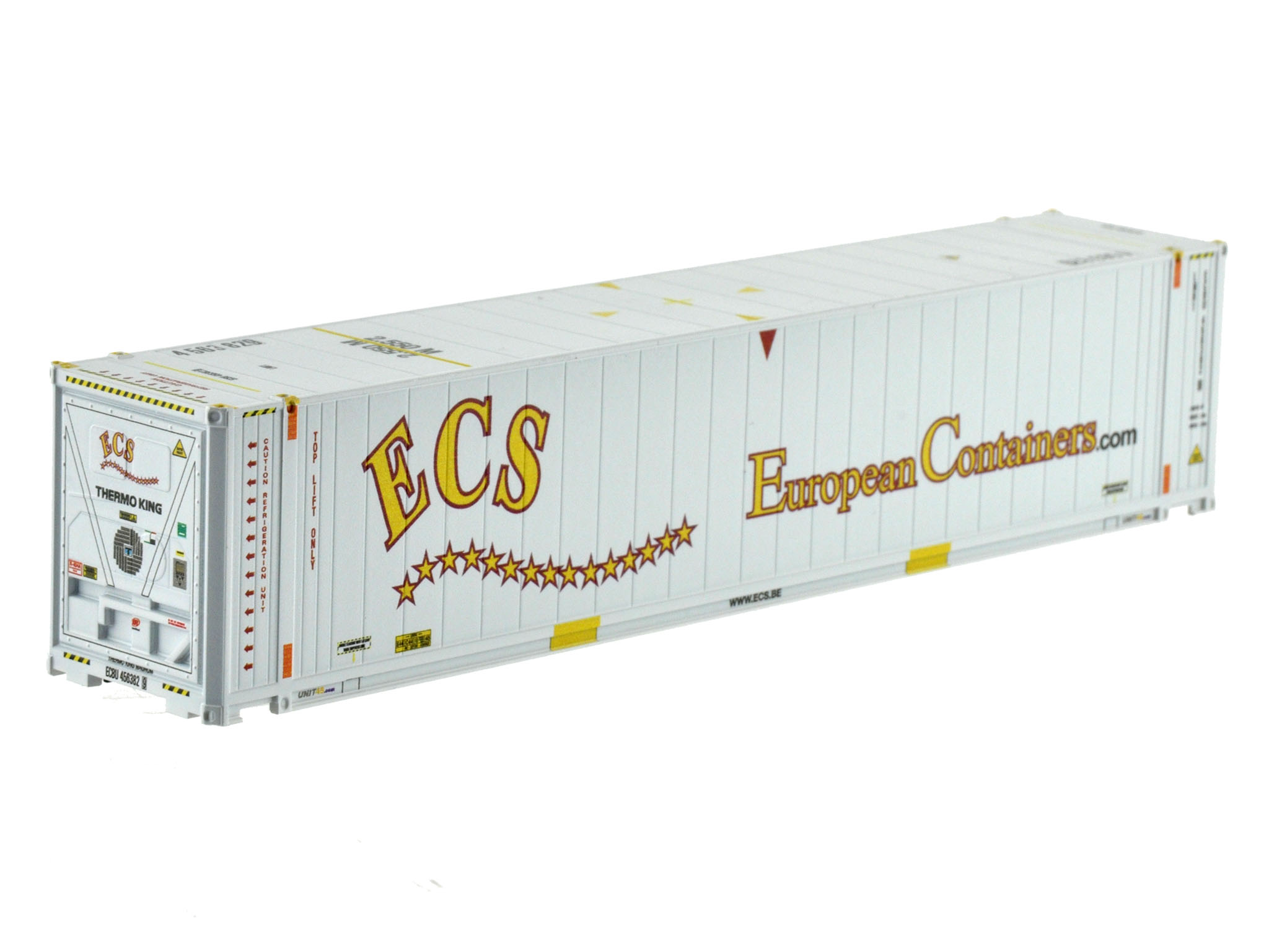 1:87 45´ Container Reefer ECS neues Logo, WB-A / Ct45´ (Euro) Reefer (E), Logo gross mit URL interim, # ECBU 456382