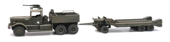 UK M19 Diamond T with trailer 1:87 Fertigmodell aus Resin, lackiert