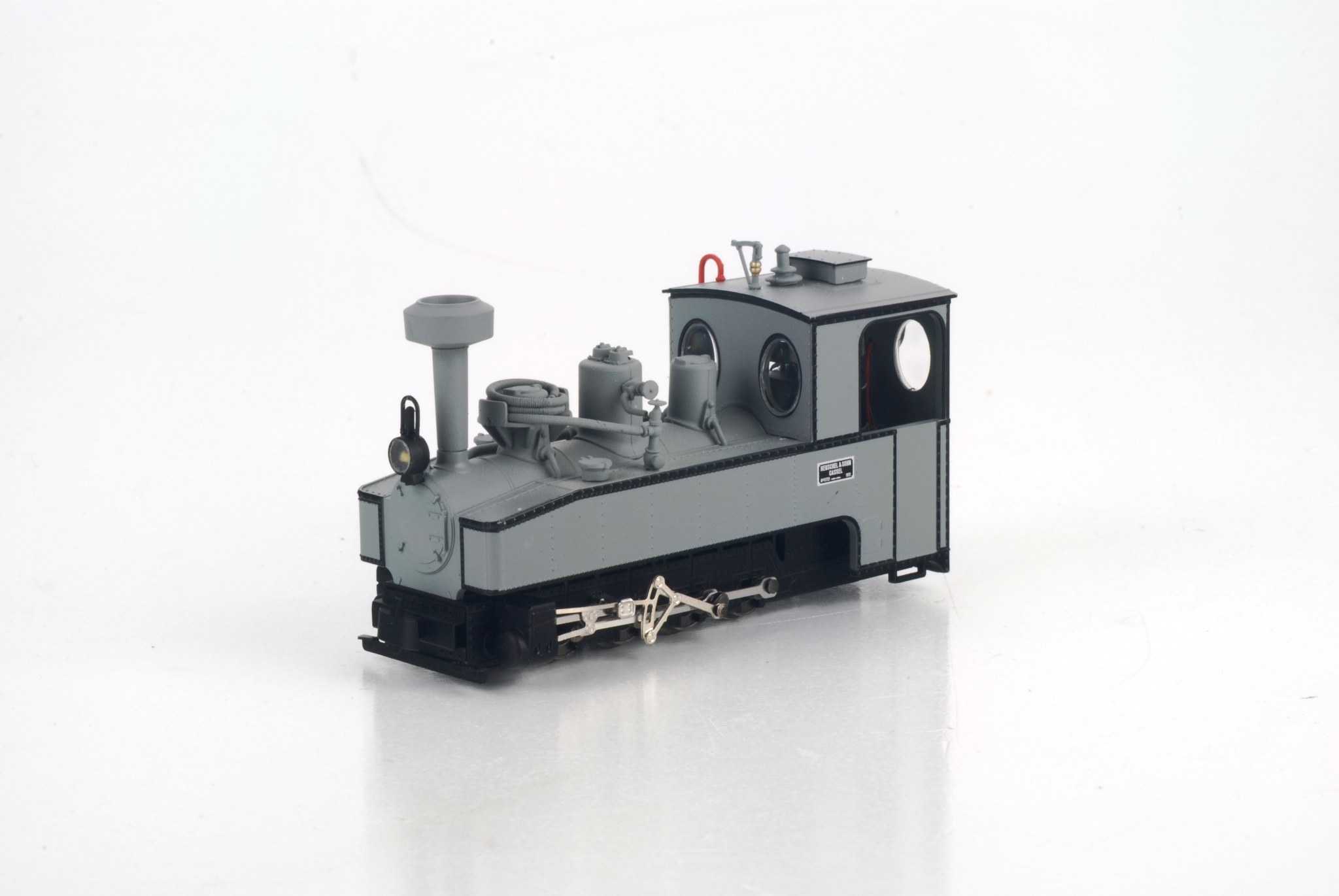 HF Brigade Dampflok H0e 9mm, schwarz / grau, 0-8-0T, beschriftet Henschel Fabrik