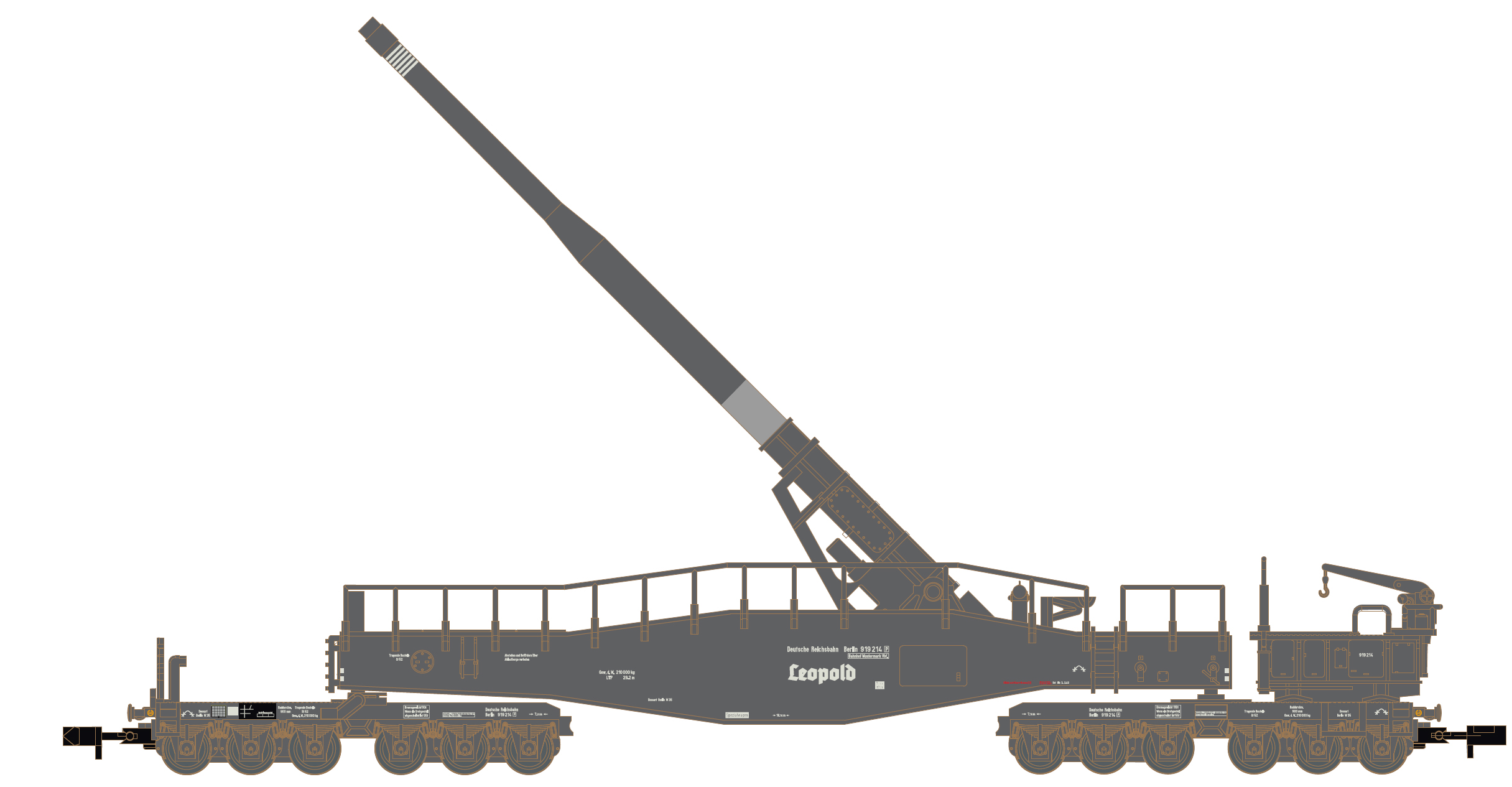 DRG Eisenbahngeschütz Leopold K5 Ep.II feldgrau