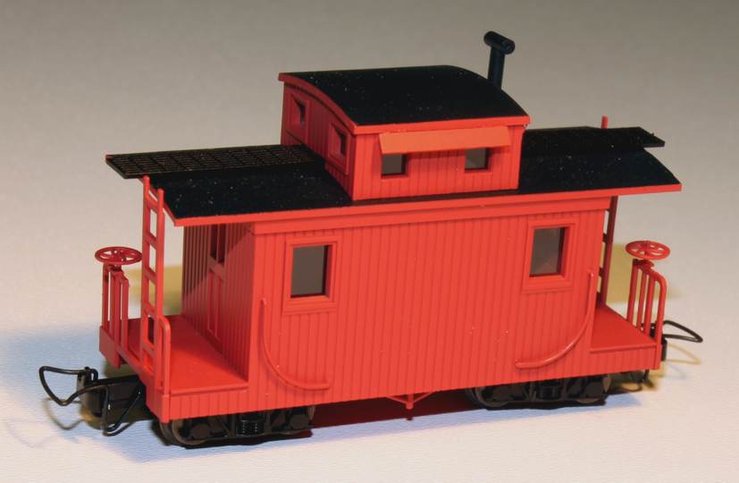 US Caboose rot 4-achs H0e 9mm, mit Pershing Drehgestellen