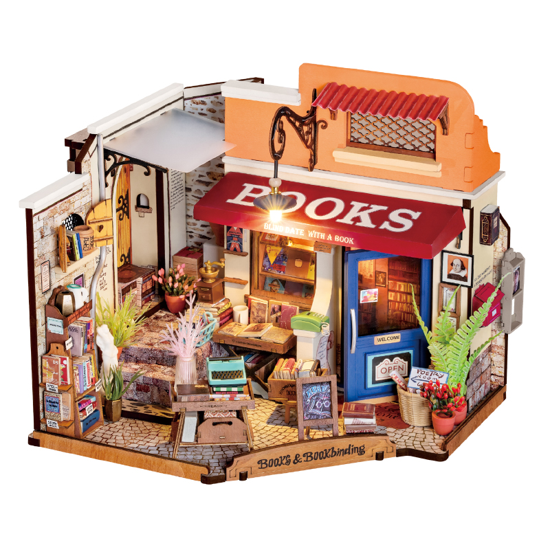 Corner Bookstore - Bücher- Laden Miniaturhaus