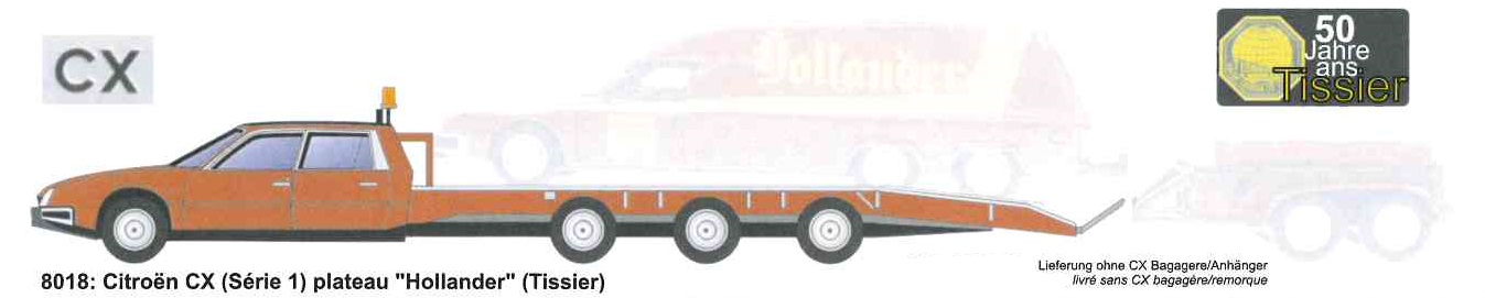 Citroen CX plateau HOLLAND H0 Umbau des CX Serie 1 zum 4-Achser von Tissier für