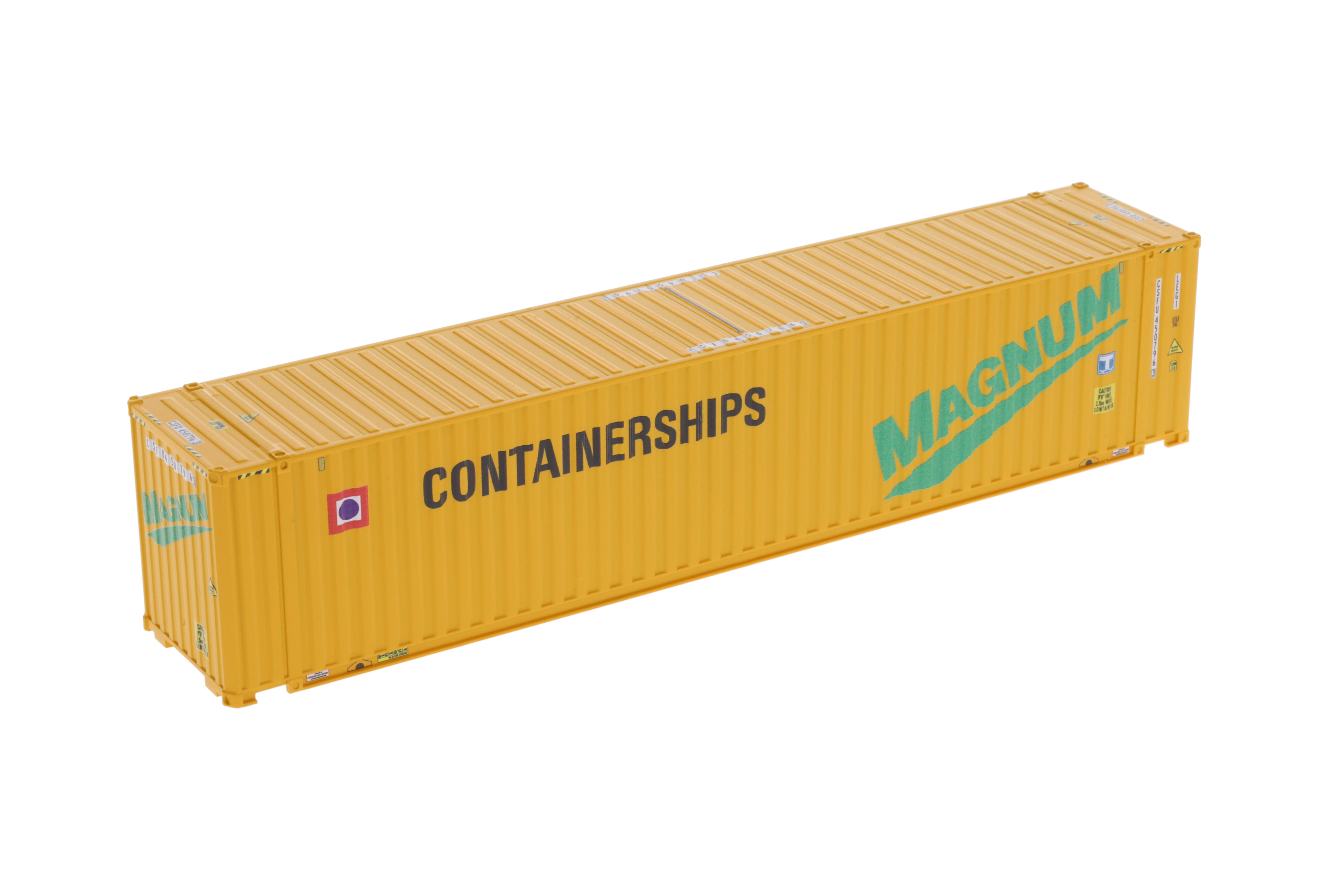 1:87 45´ Container CONTAINER- SHIPS, Magnum Logo (ContainerLeasing / schwarz auf dem Dach), CIMC, WB-A HC (Euro), # CSFU 450796