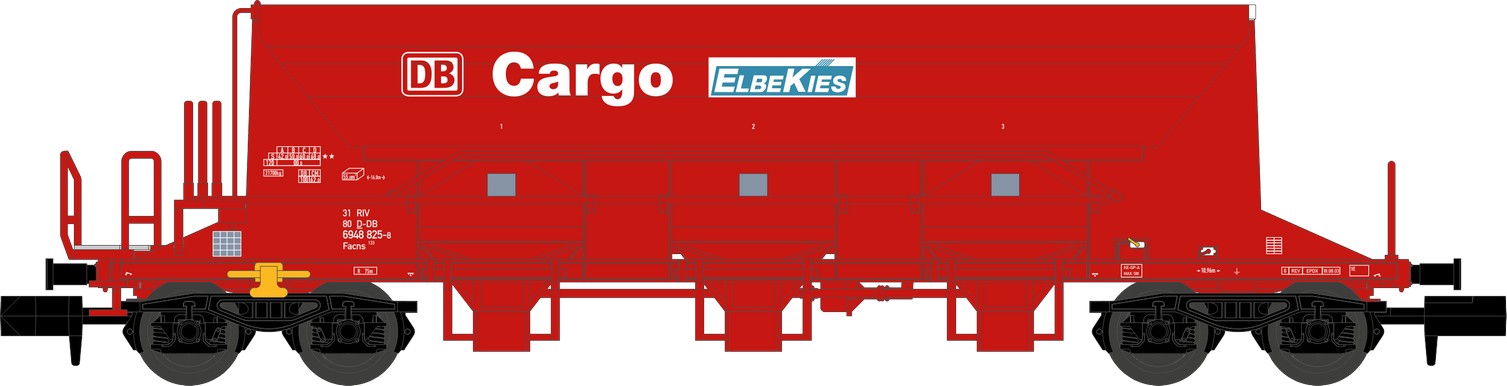 DBCargo Schüttgutwg. Elbekies Typ Facns133 rot Ep.VI