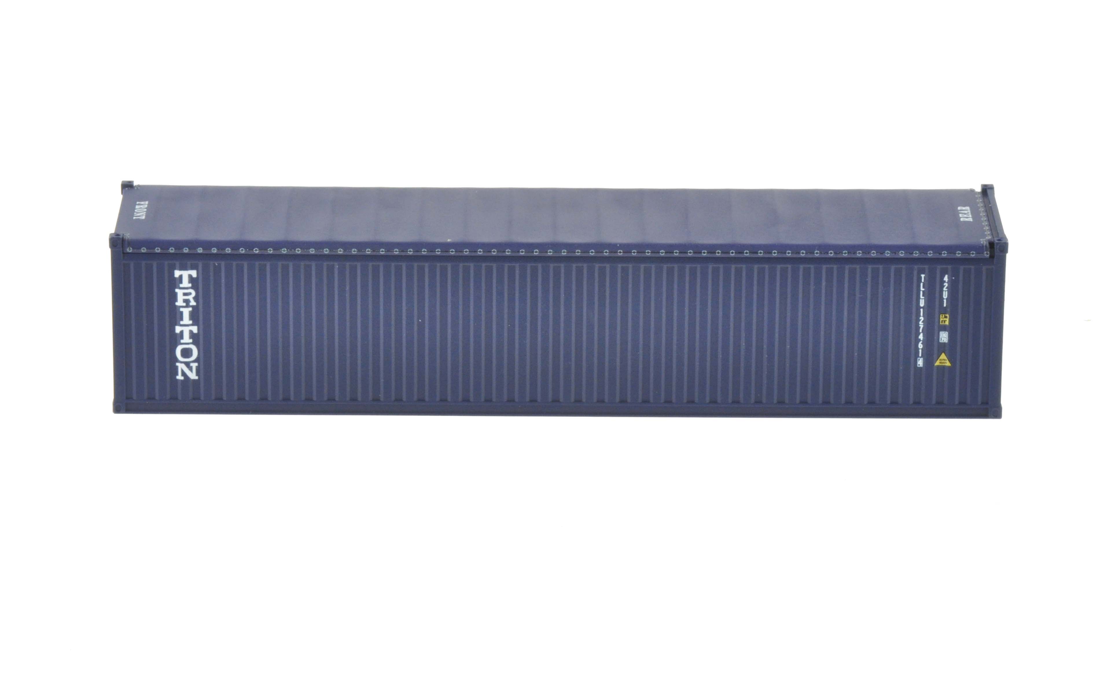 1:87 40´OT Container TRITON blau, Ct40´ Open-Top (42U1) mit Planendach, Behälternummer: TLLU 127461