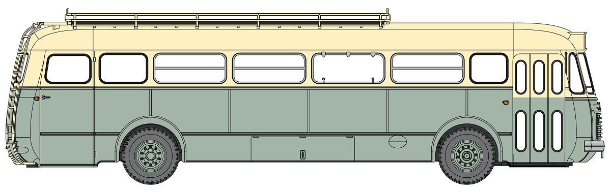 Autobus Renault grün / beige Typ R4190, VIENNE