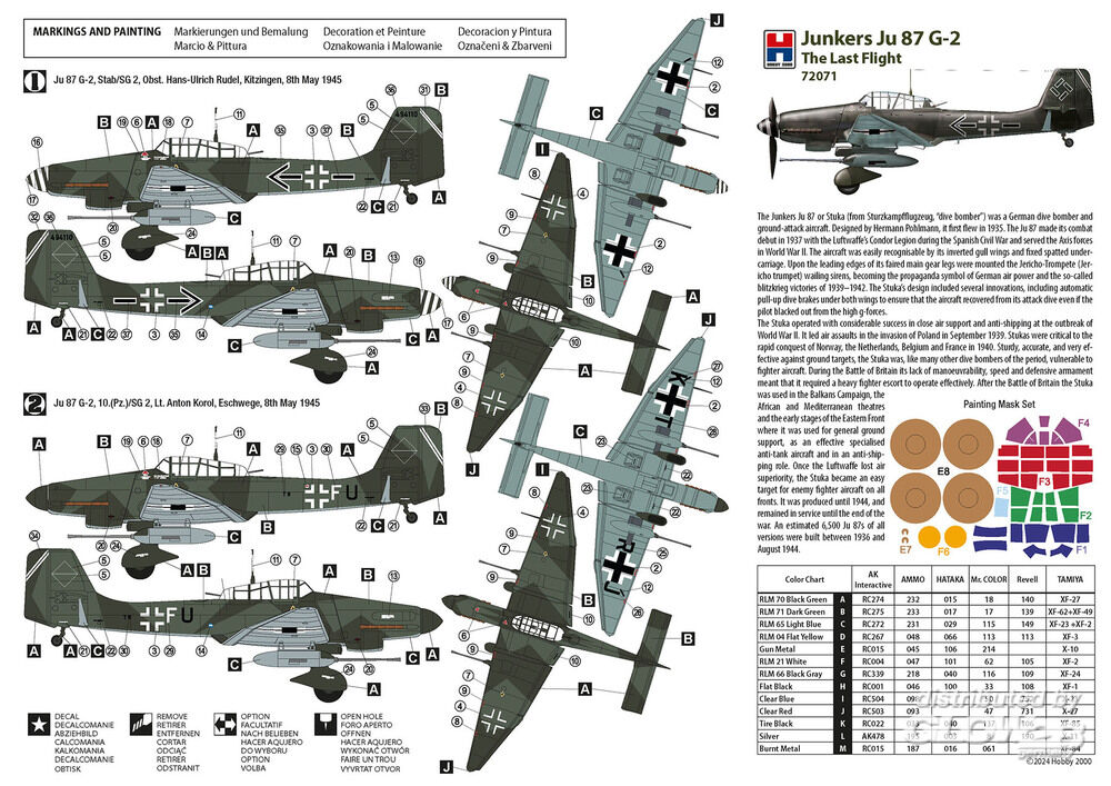 Hobby2000 1:72 Junkers Ju87 G2 The last Flight