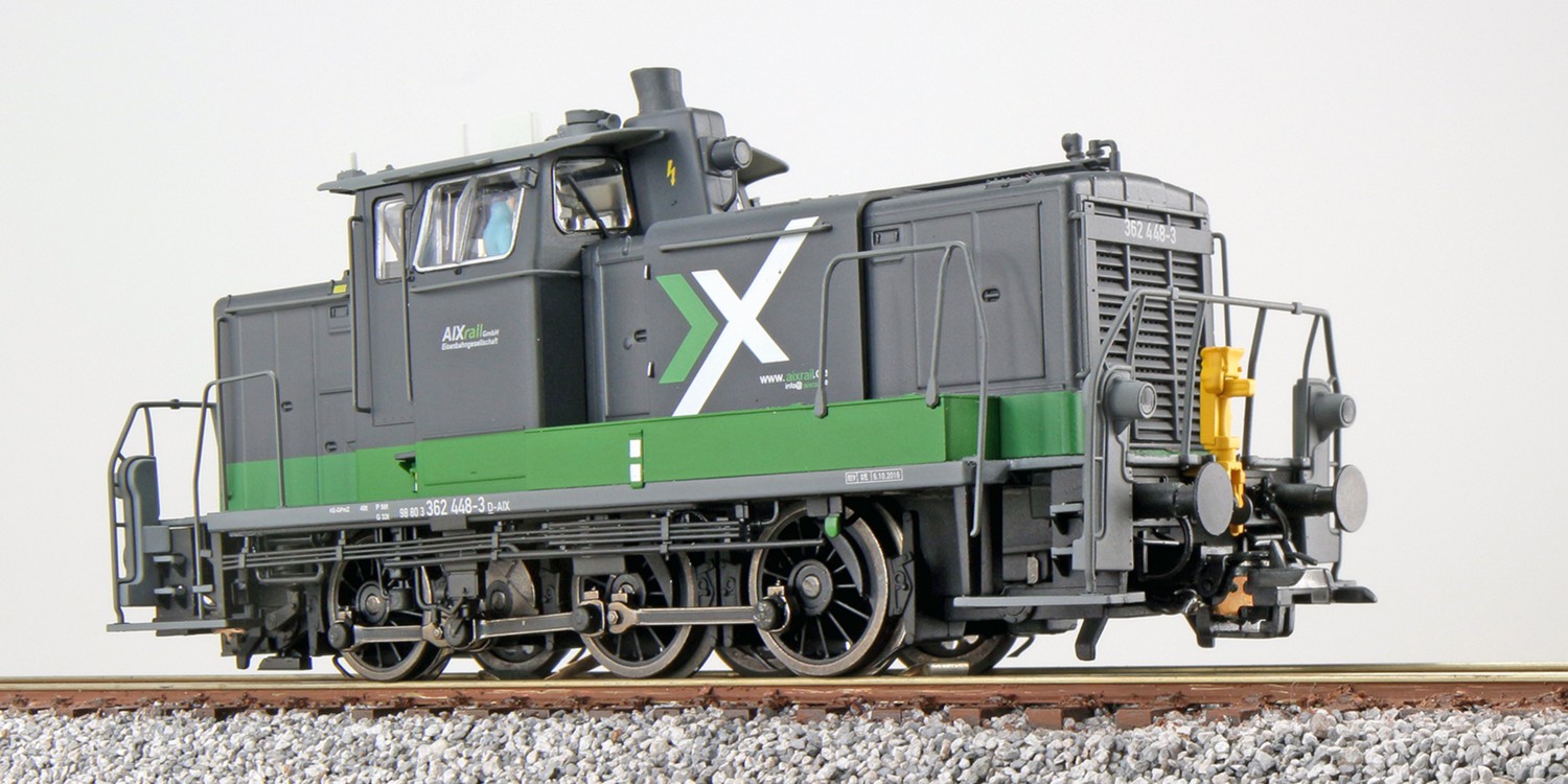 AIX Diesellok BR362 schwarz-g BR V60, 362 448, schwarz-grün, AIX Ep. VI, Vorbildzustand um 2017, LokSound, Raucherzeuger, Rangierkupplung, DC/AC