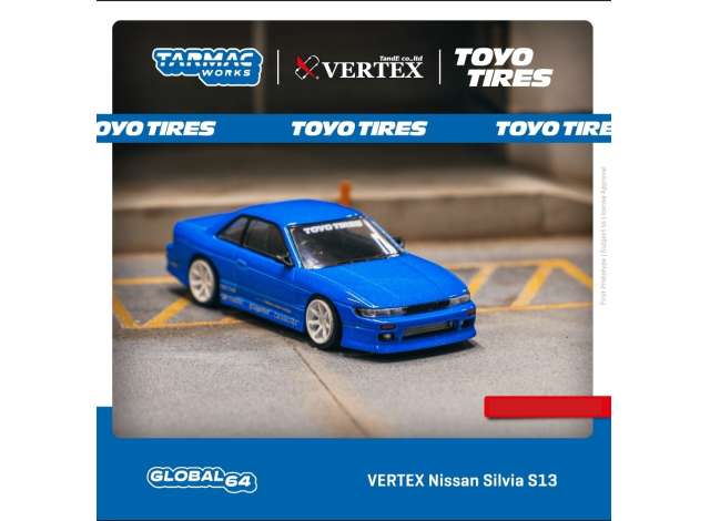 Nissan Silvia S13 blau 1:64 