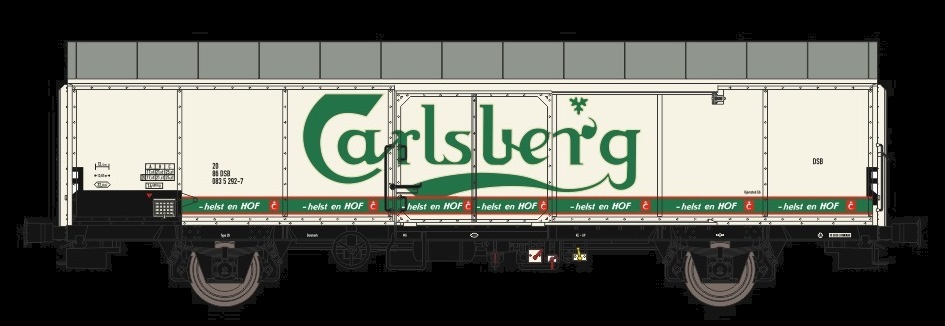 DSB ged GüterWg weiß Ep4 grüne CARLSBERG-Aufschrift, Betr.-Nr.: 20 86 083 5 303-