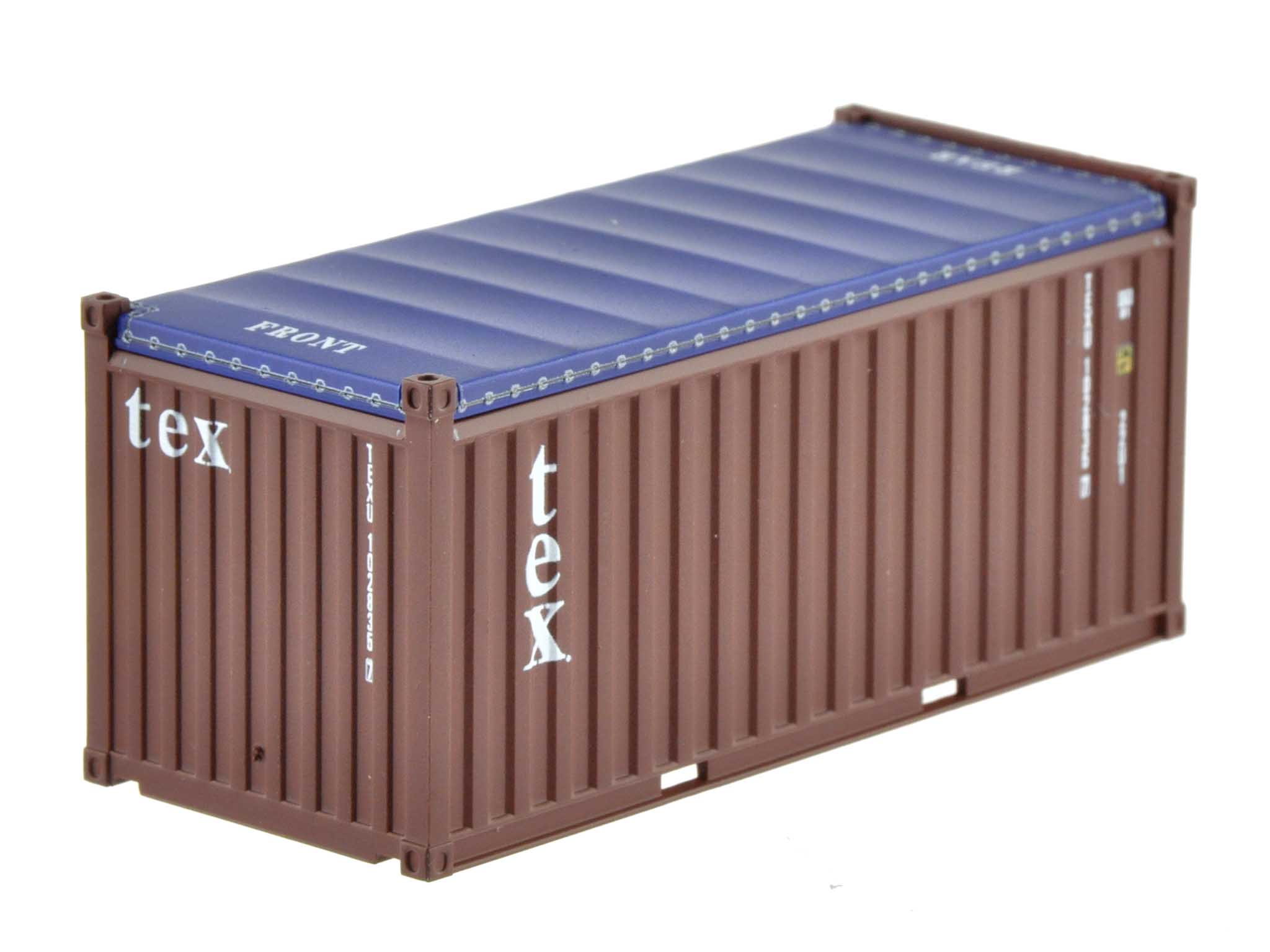 1:87 20´OT Container TEX (Textainer), Ct20´ Open-Top (22U1) mit Planendach, Behä