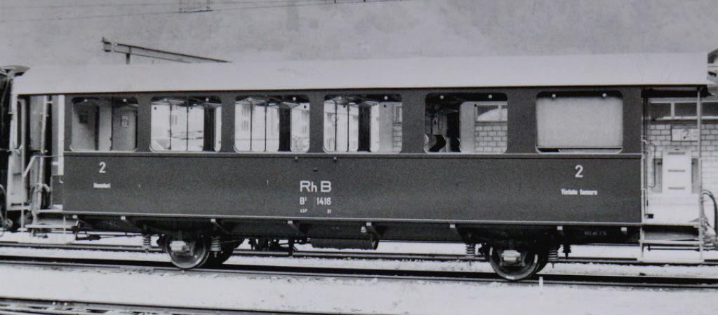 RhB B2 1416 BerninaBahn grün Zweiachser 2.Klasse Personenwagen