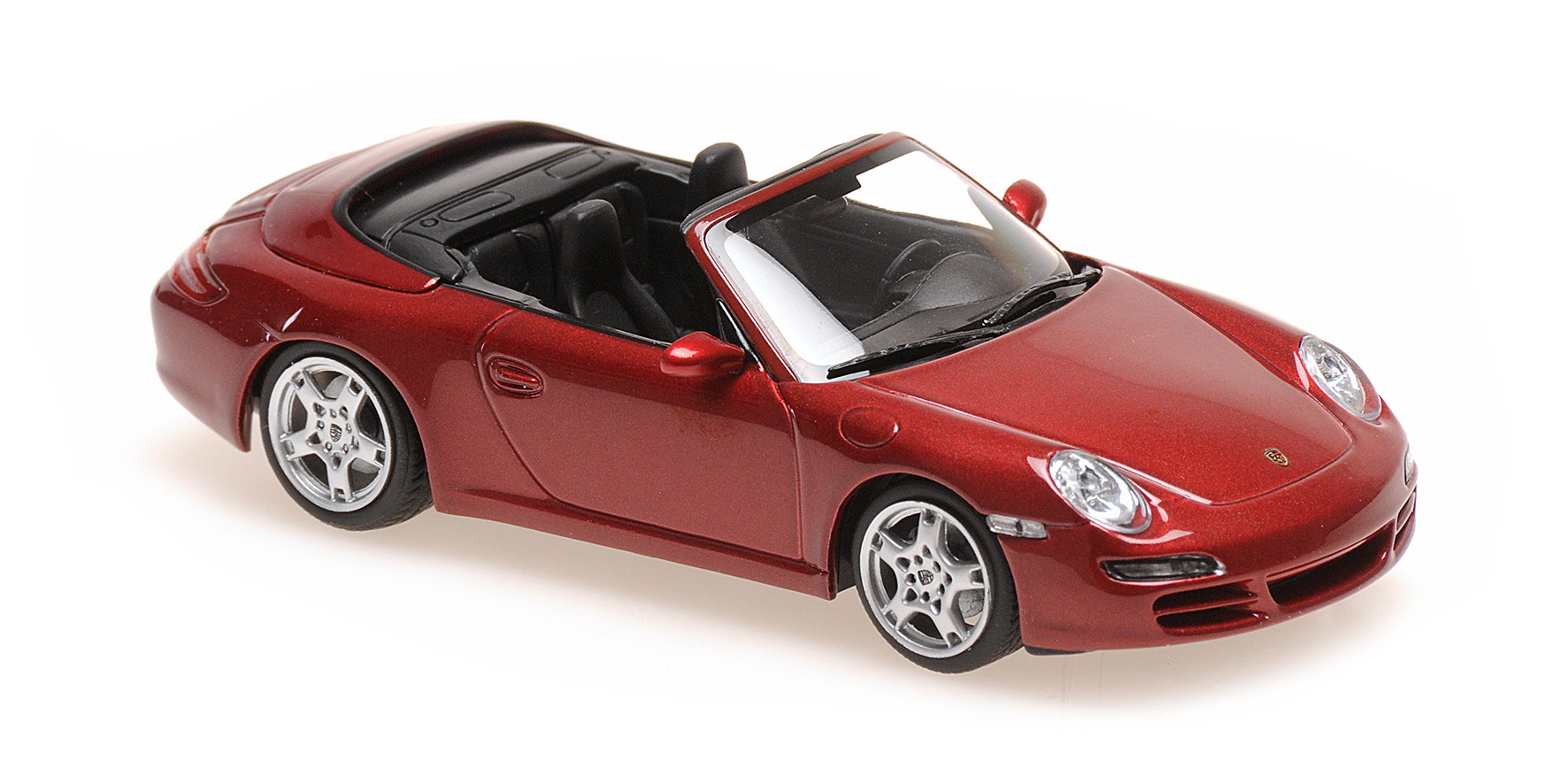 Porsche911 Carr.S Cabrio`05ro rot metallic `2005 1:43 Die Cast