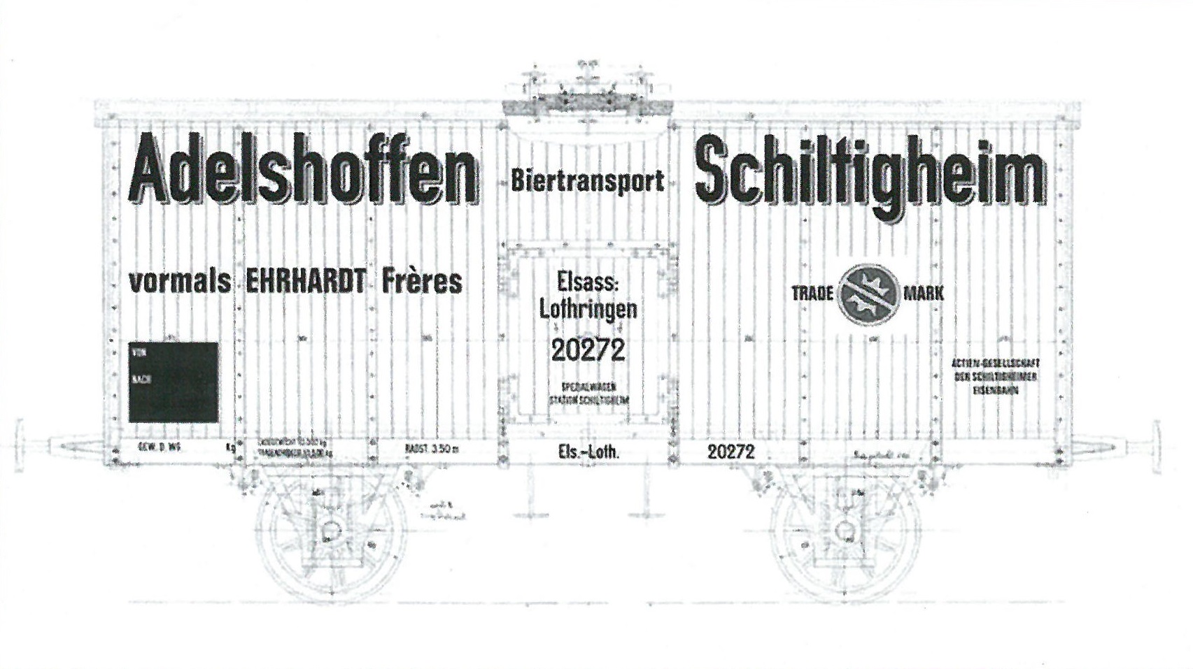 EL 2ach Bierwg Adelshofen EpI weiß, Privatwagen aus dem Elsaß: Adelshofen Schilt