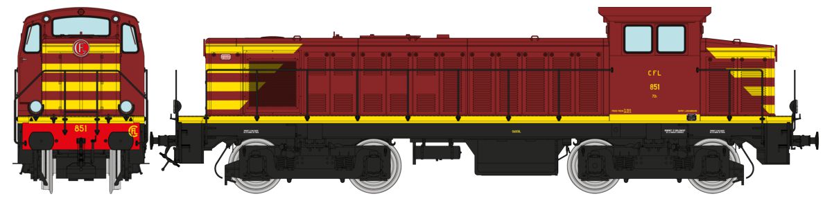 CFL Diesellok 851 DCCS Ep.3 Ursprungszustand rot / gelb, DCC digital mit Sound