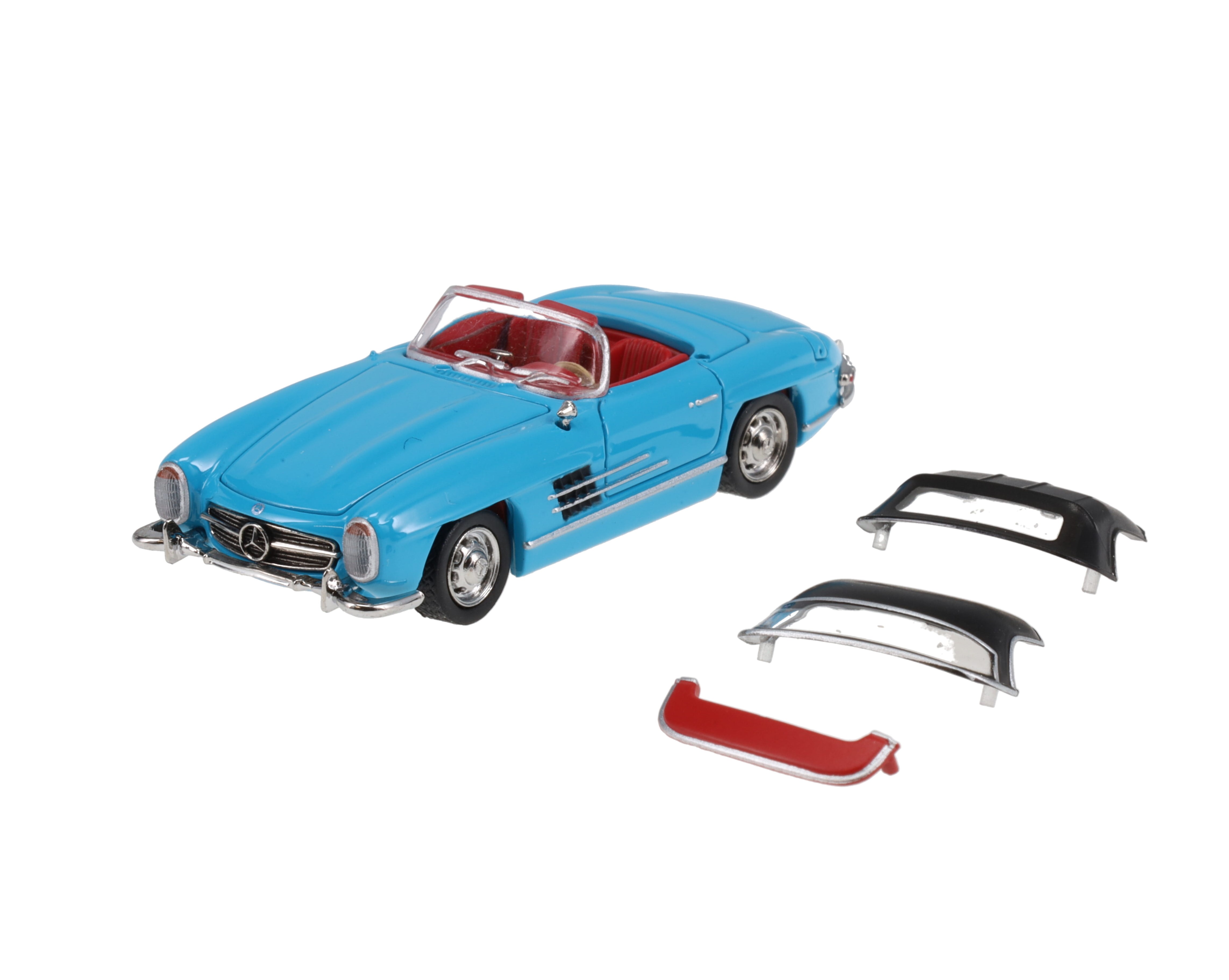 Mercedes 300SL Roadster blau rotes Interieur