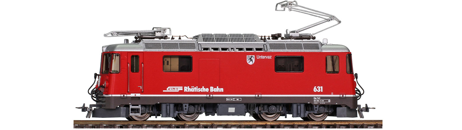 RhB Ge 4/4II 631 Untervaz rot mit braunem Rahmen, runde Stirnlampen