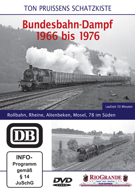 DVD BundesbahnDampf1966-76 Rollbahn, Rheine, Altenbeken, Mosel, 78 im Süden