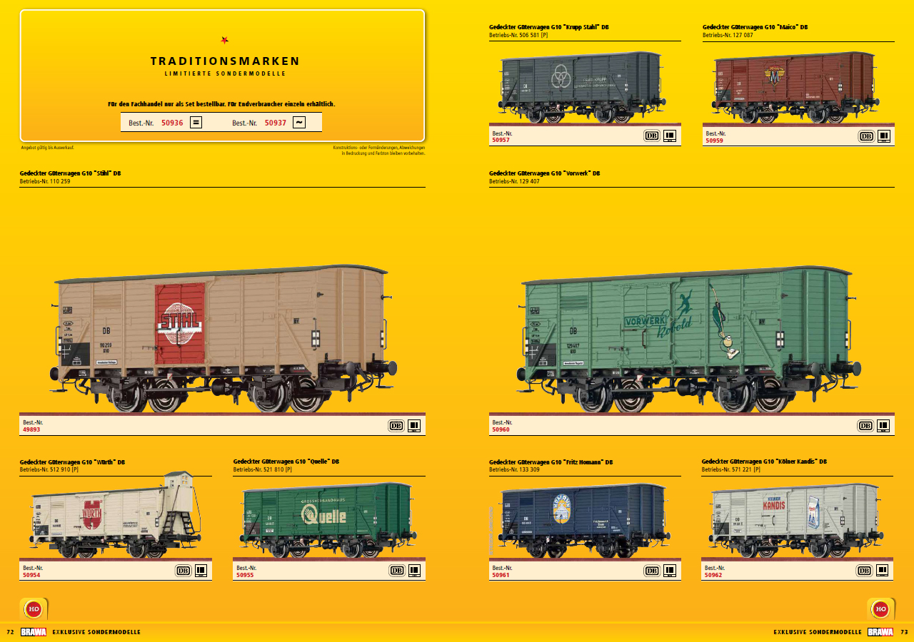 DB gedeckte Güterwagen Set 8tlg. Ep.III "Traditionsmarken" AC