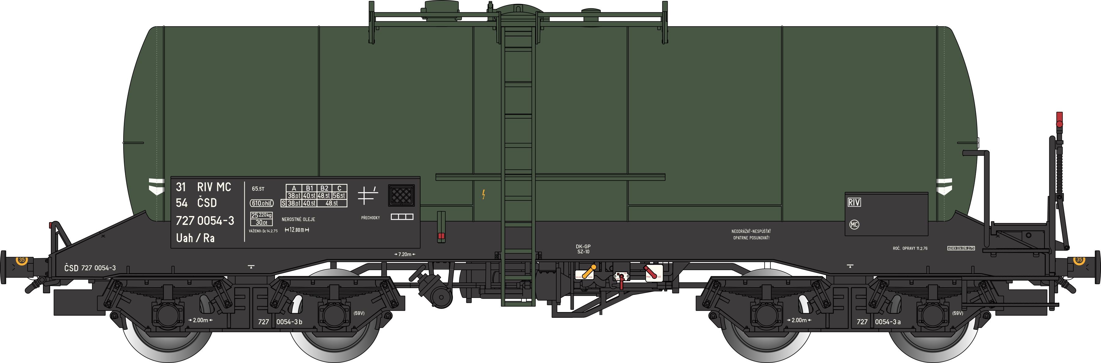 CSD Kesselwagen Uah/Ra Ep.4 grün, RIV, MC, Betr.-Nr.: 31 54 727 0054-3