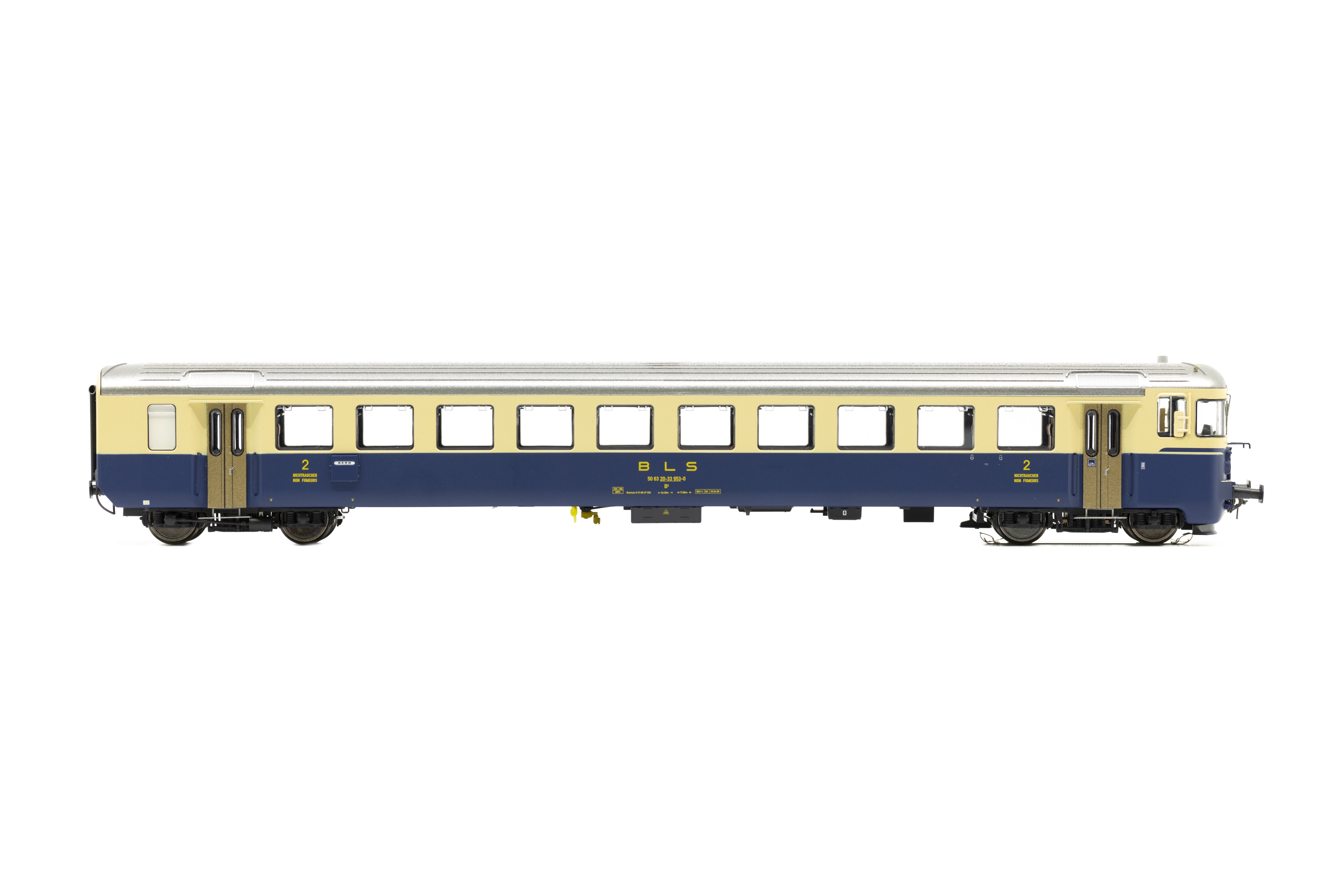 BLS Steuerwagen Bt 953 Ep.IV DC/AC blau / beige, mit Beschriftung "BLS" (Mittels