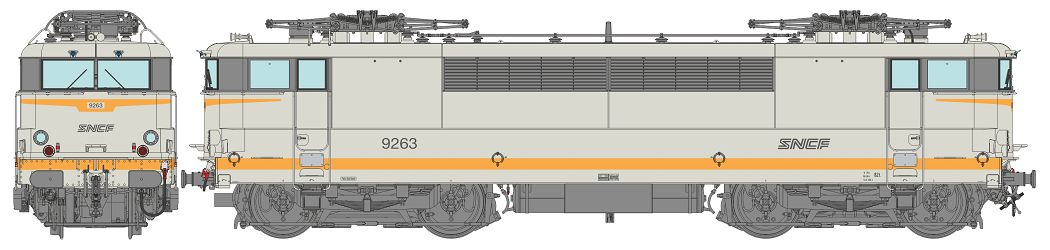 SNCF BB 9200 MTE Beton Ep.4-5 DCC digital mit SOUND, Betr-Nr: 9263, "Beton"-Farbgebung grau /orange, Nudellogo, Depot "Paris Sud-Ouest",