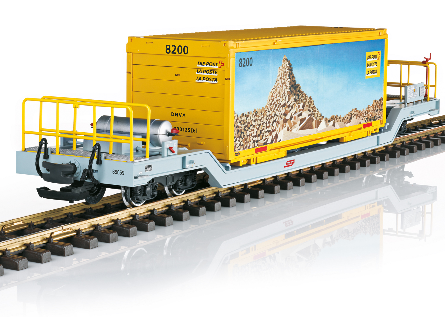 RhB Containertragwagen Ep.VI mit Post Container