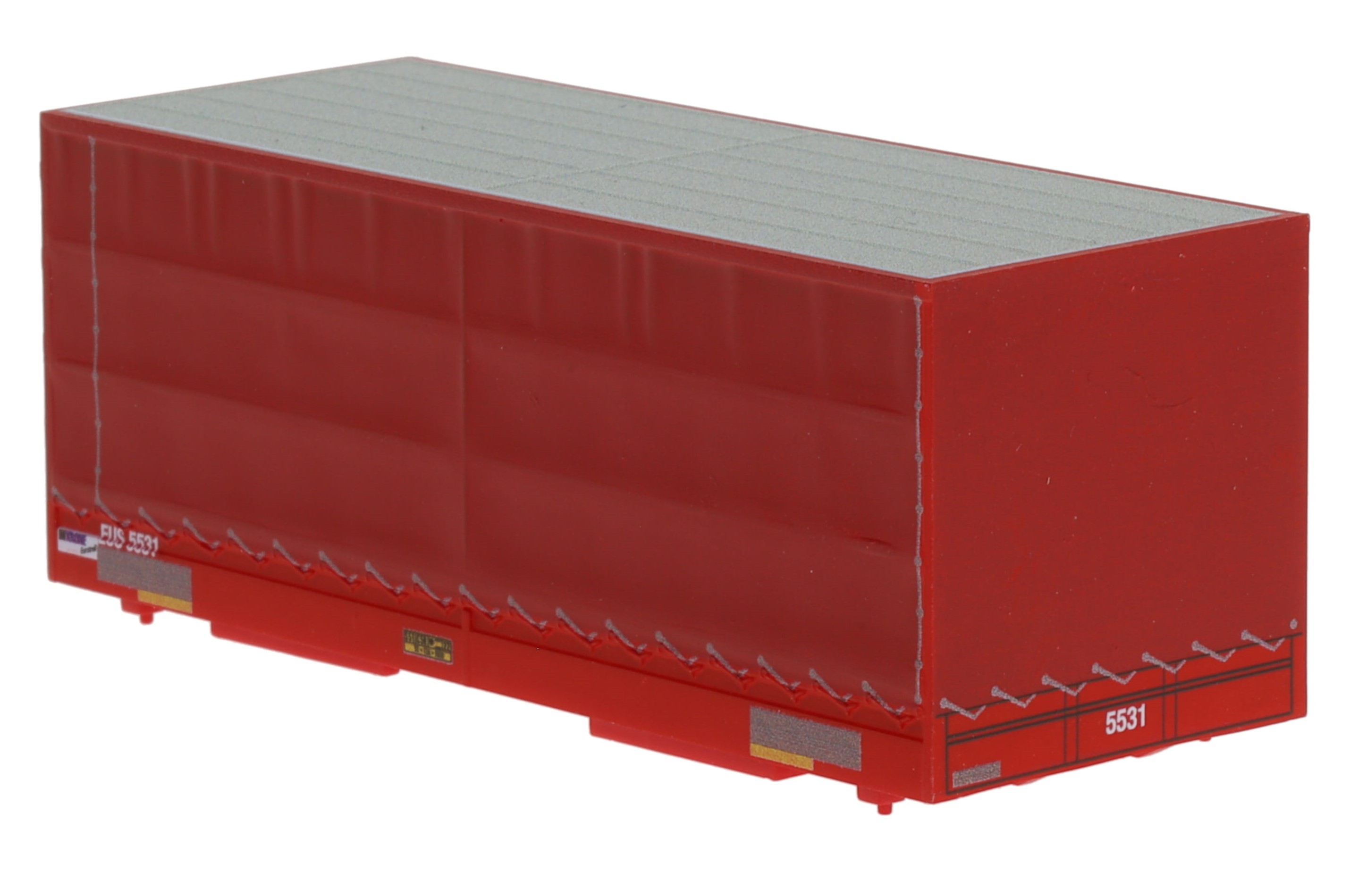 1:87 Container WB-C715 EURO- SHUTTLE, Wechselbehälter WB-C 715 PP Pritsche / Plane, Behälter-Nr: EUS 5531