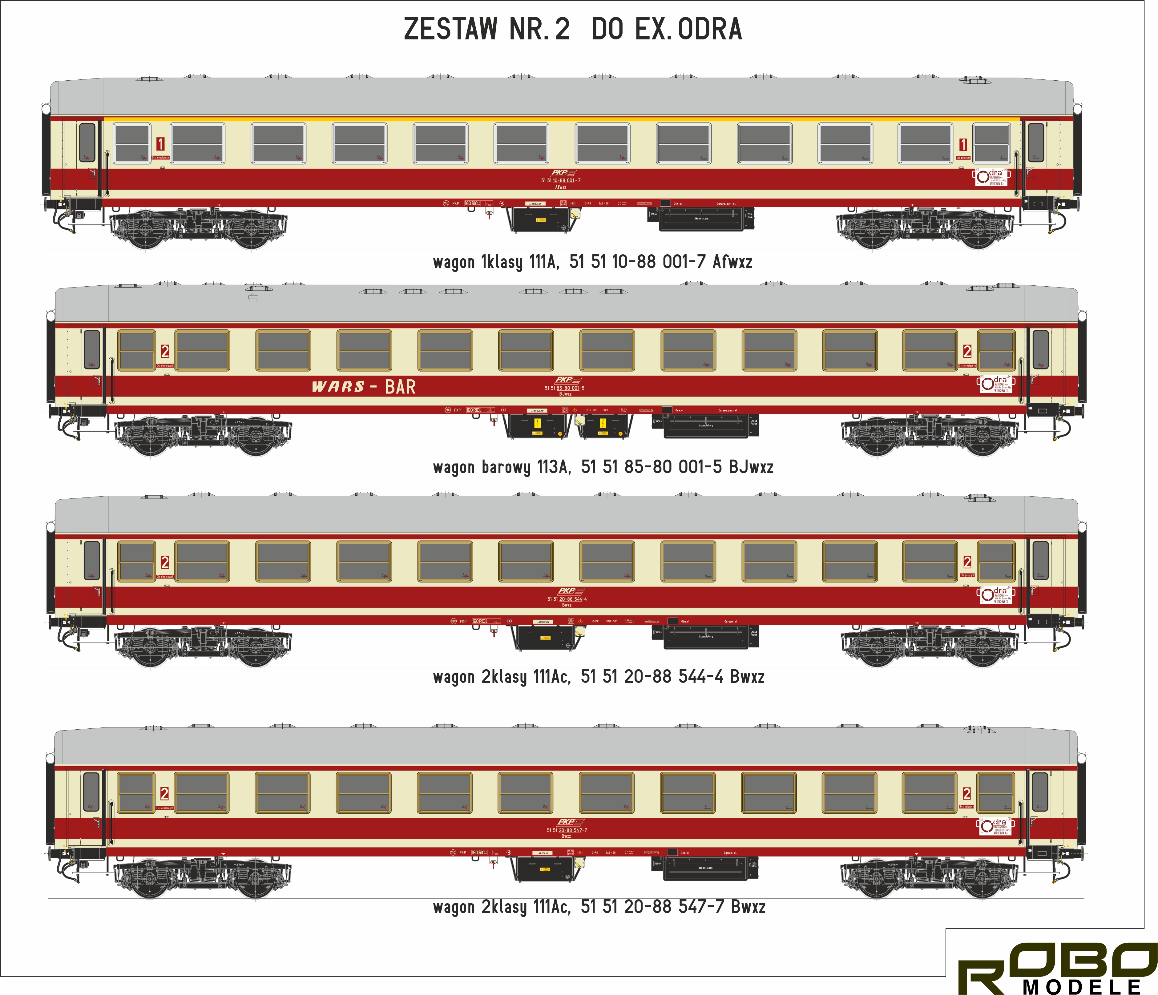 PKP Personenwagenset Ex Odra2 4tlg.