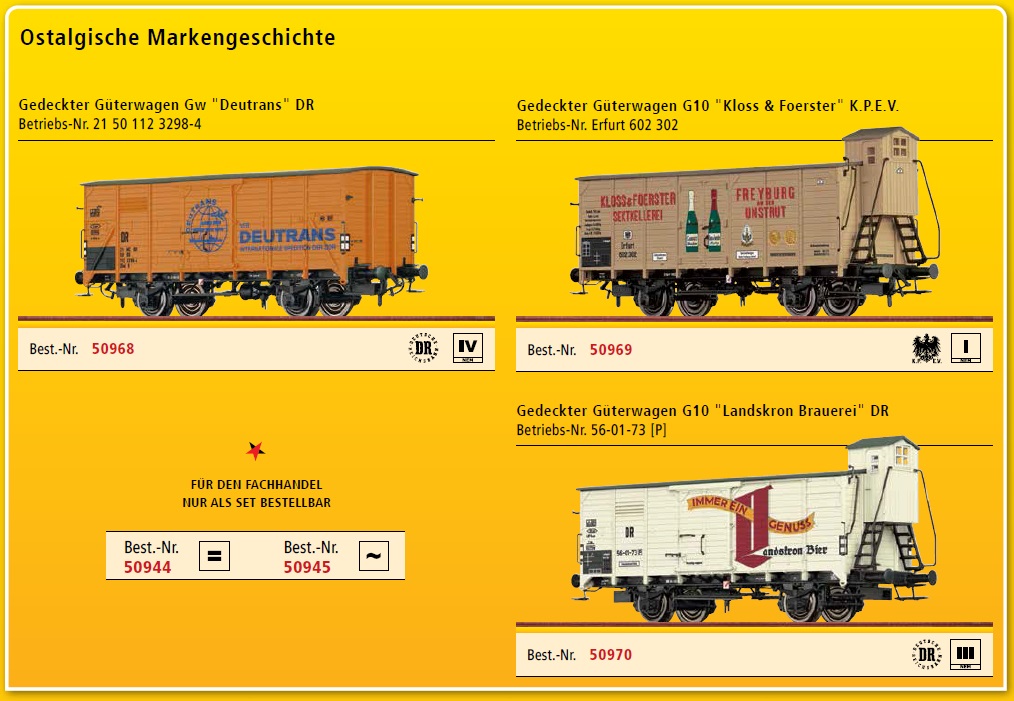 DR gedeckte Güterwagen Set 3tlg. DC