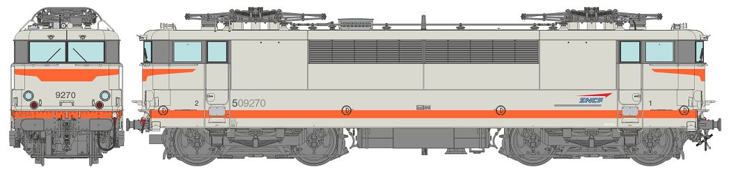 SNCF BB 9200 MTE Beton Ep.5-6 DCC digital mit Sound, Betr-Nr: 509270, "Beton"-Farbgebung grau /orange (TGV), Mützenlog, Depot "Dijon Perrigny", Museumslok