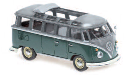 VW T1 Samba Bus`1961grün-grau Dach offen Volkswagen 1:43 Die Cast