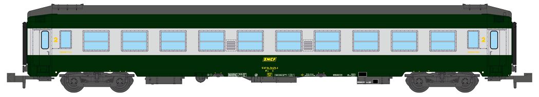N SNCF 2.Kl. UIC grün/alu Ep4 Liegewagen, 2. Klasse